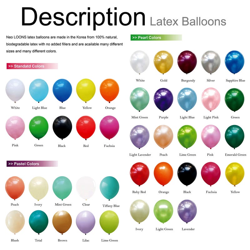 Neo LOONS® 100 pcs 5" Pearl Light Lavender Premium Latex Balloons - Great for Kids, Adult Birthdays, Weddings, Receptions, Baby Showers, Water Fights, or Any Celebration - Image 4